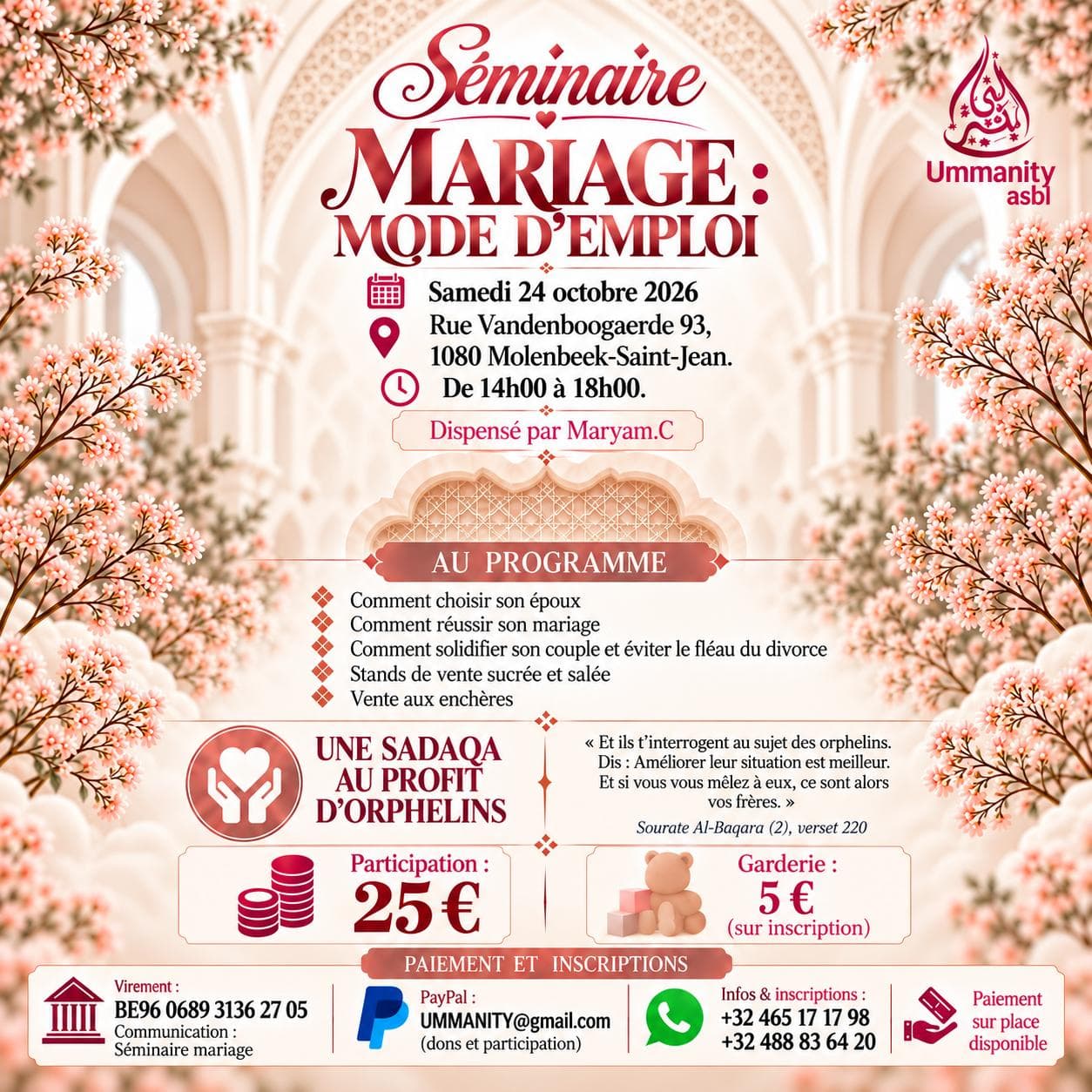 Séminaire Mariage - 24/10/2026