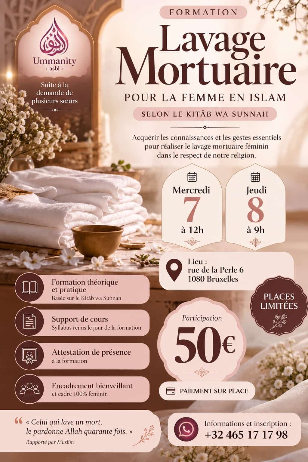 Formation de lavage mortuaire